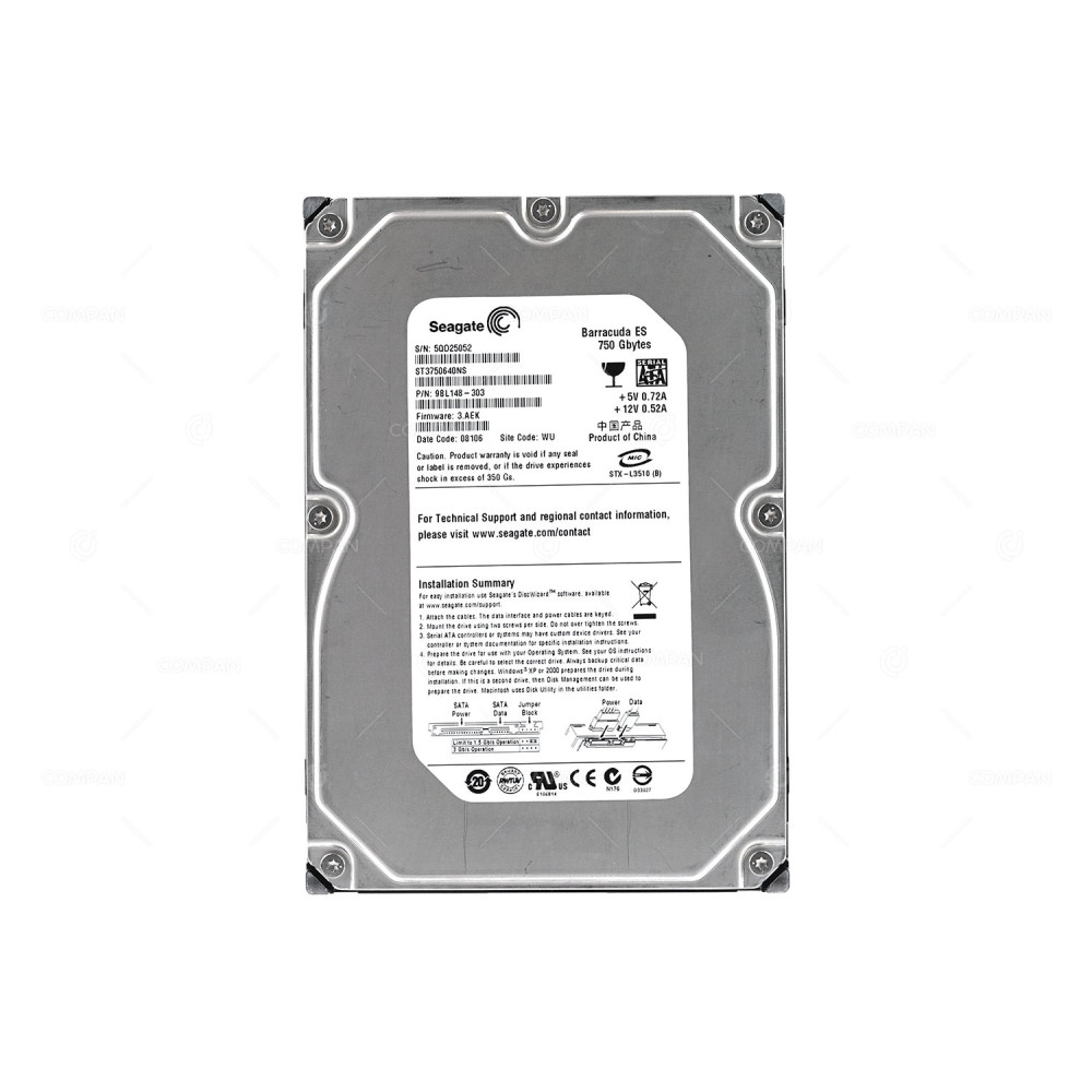 ST3750640NS SEAGATE HDD 750GB 7.2K SATA 3.5" LFF